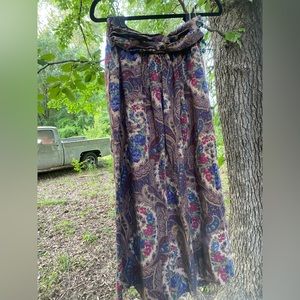 Vintage Floral Paisley Maxi Skirt, Size L/XL